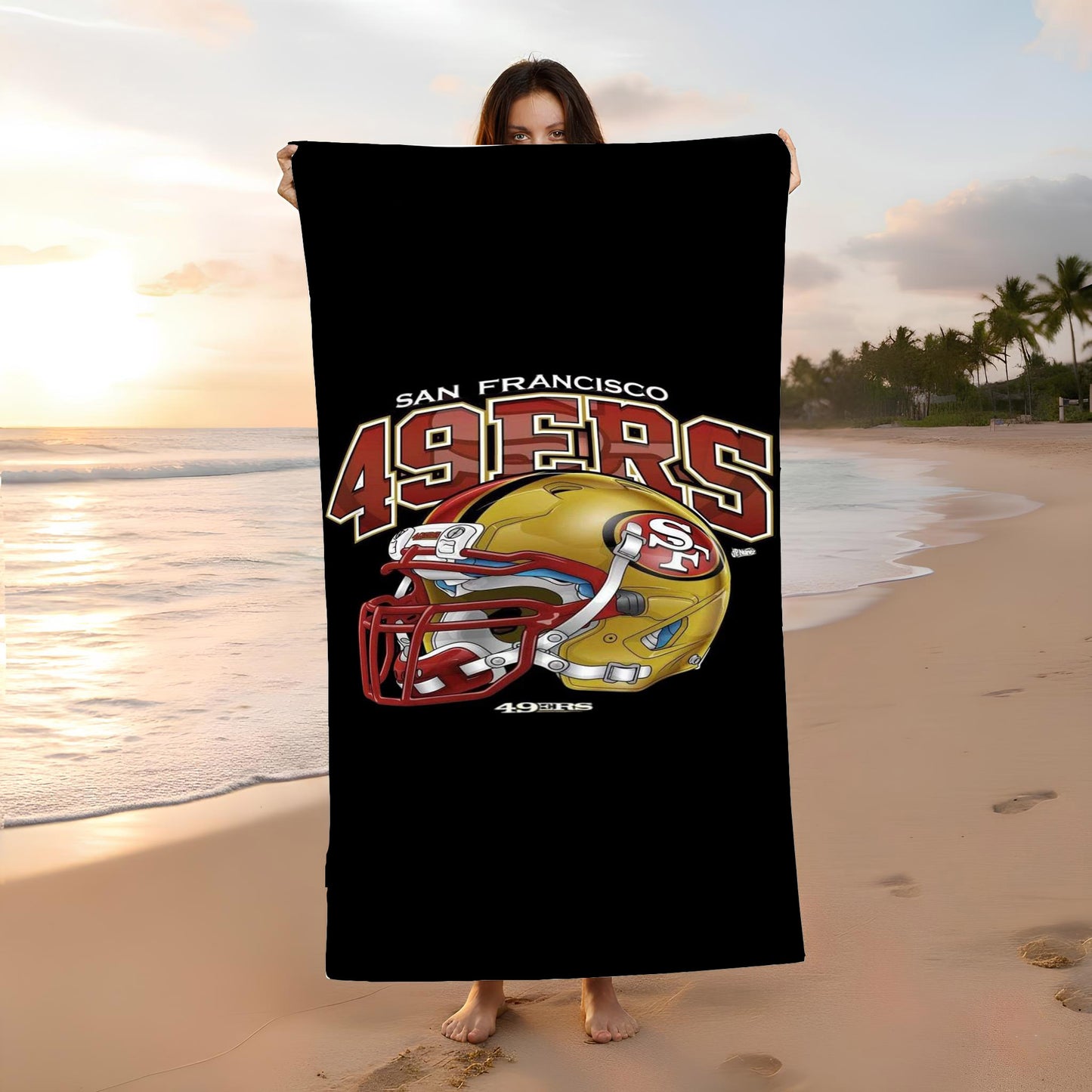 49Ers Helmet Beach Towel