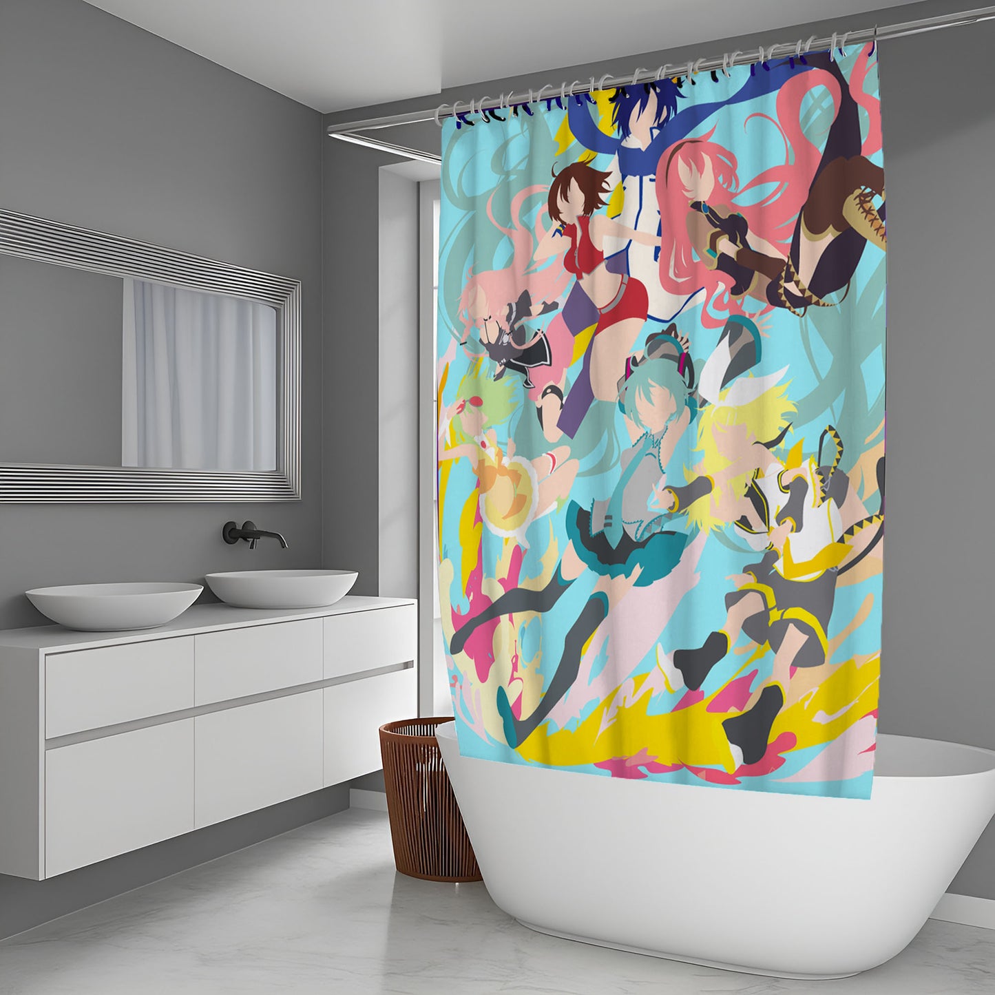 Vocaloid Full Member Faceless Shower Curtain