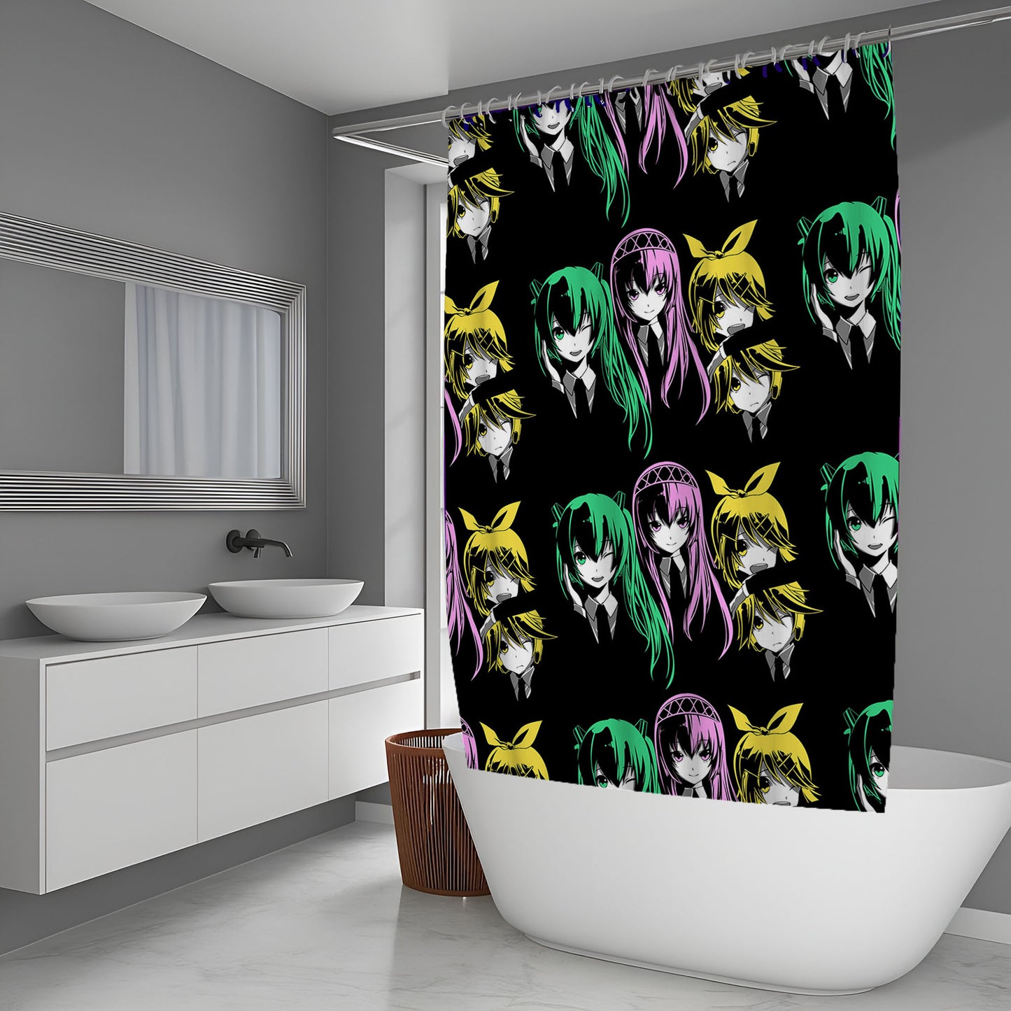 Vocaloid Hologram Vocal Group Shower Curtain