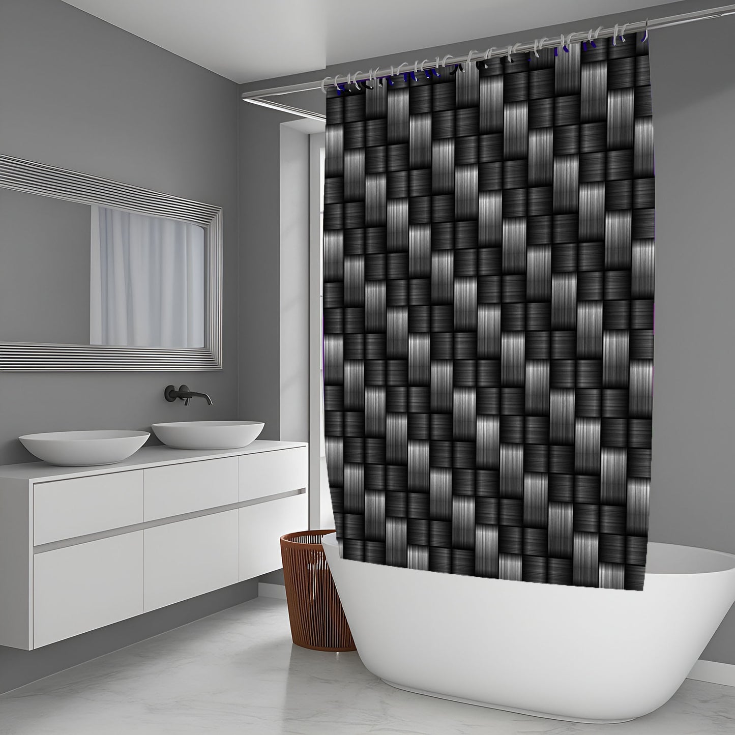 Weaving Metal Pattern Shower Curtain