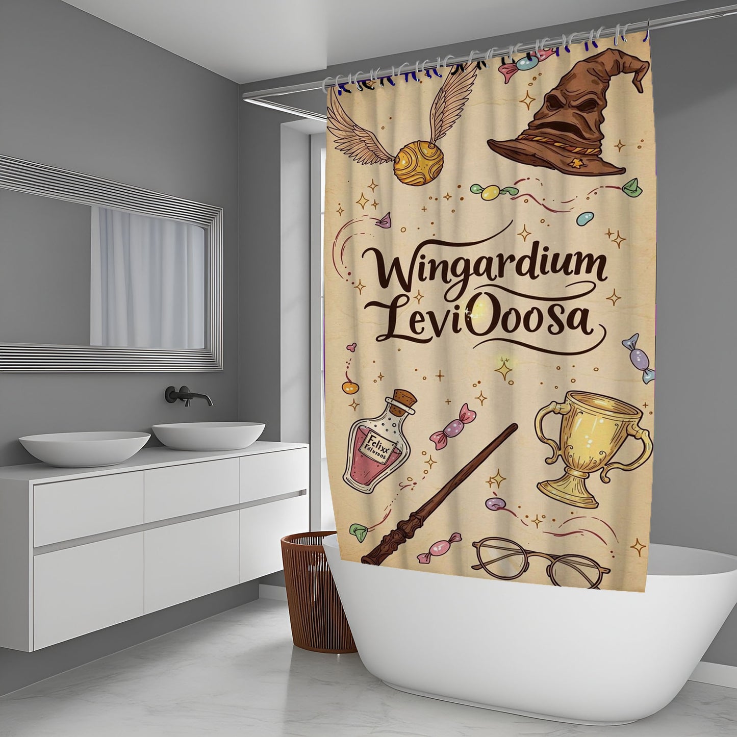 Wingardium Levioosa Shower Curtain