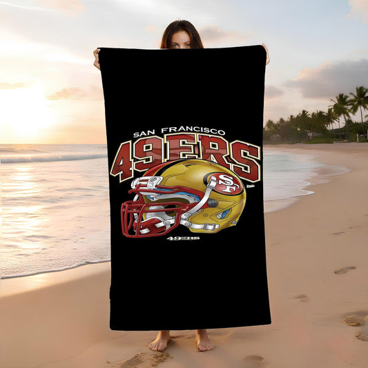 49Ers Helmet Beach Towel