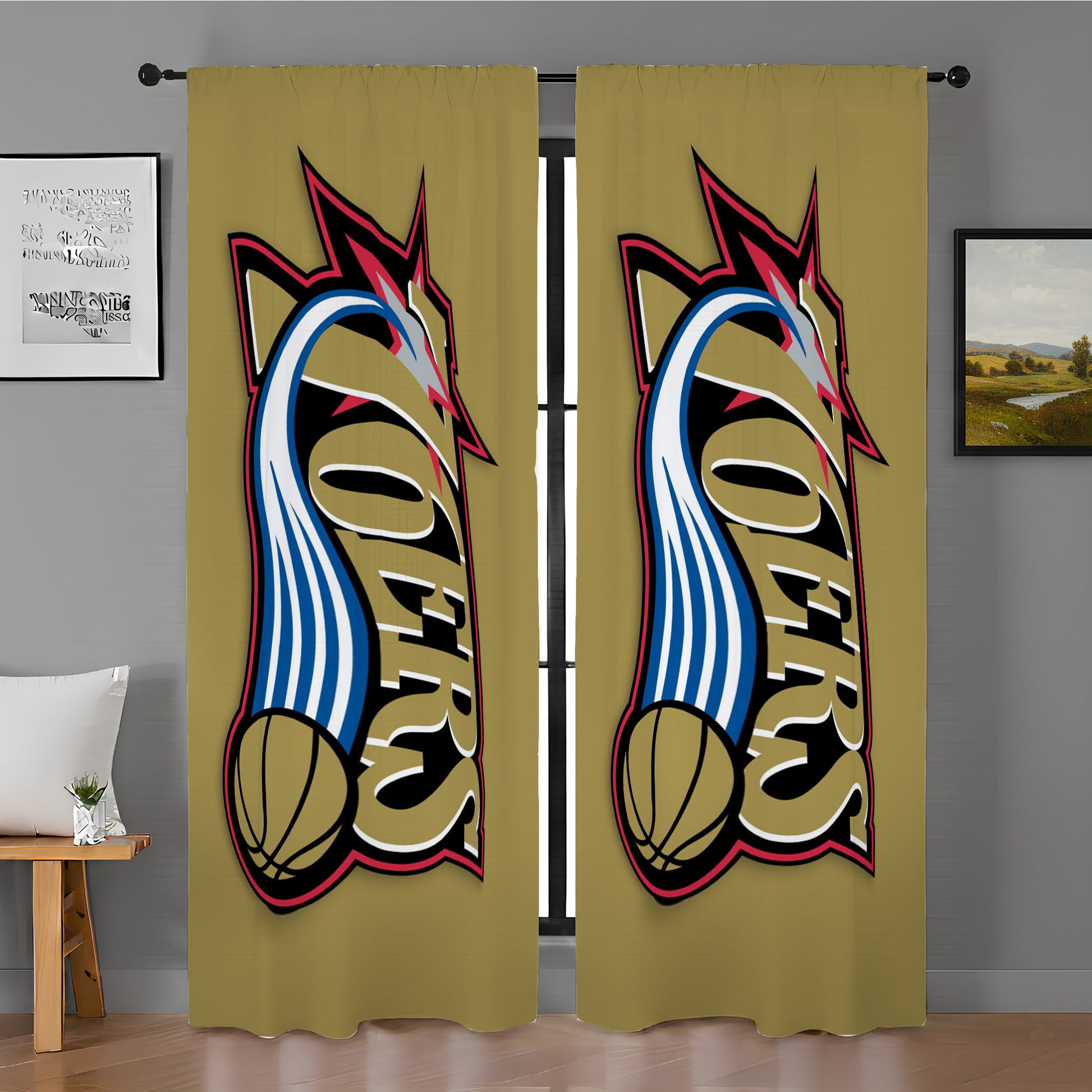 76ers Logo Window Curtain