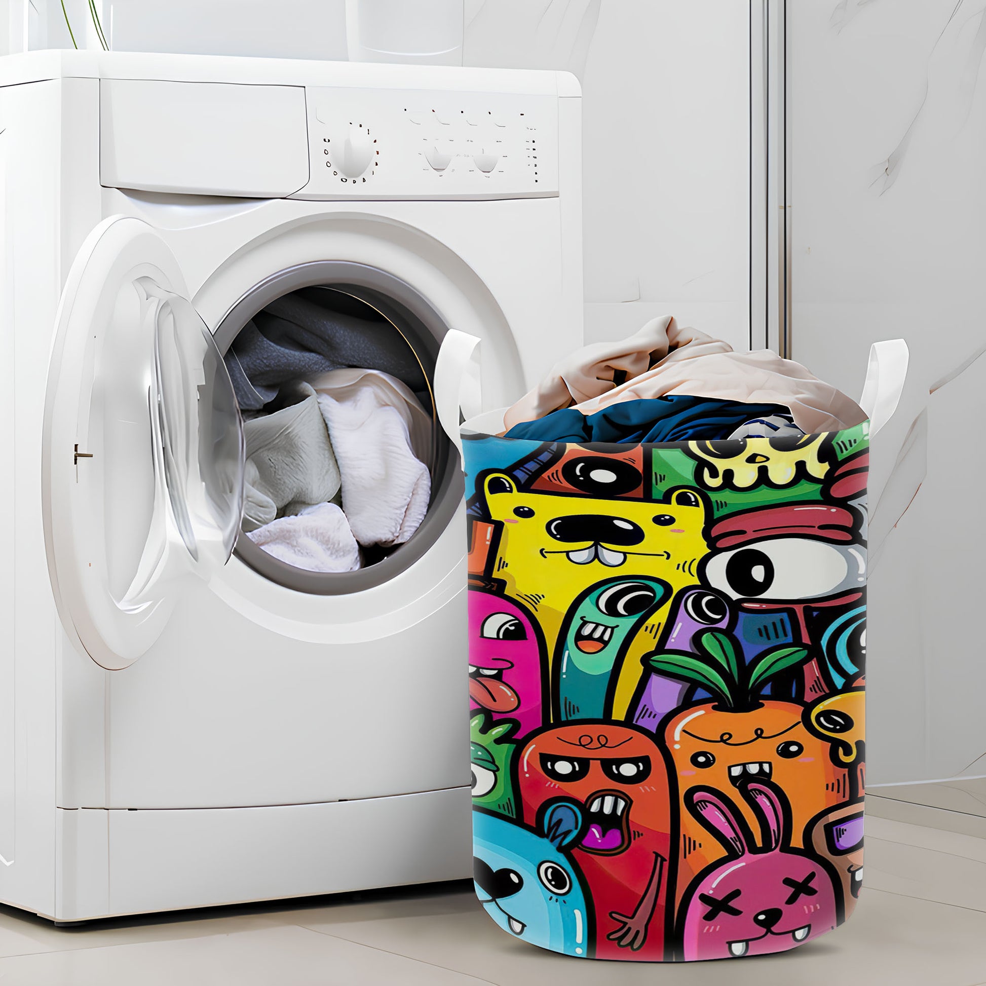 Abstract Doodlebomb Laundry Basket
