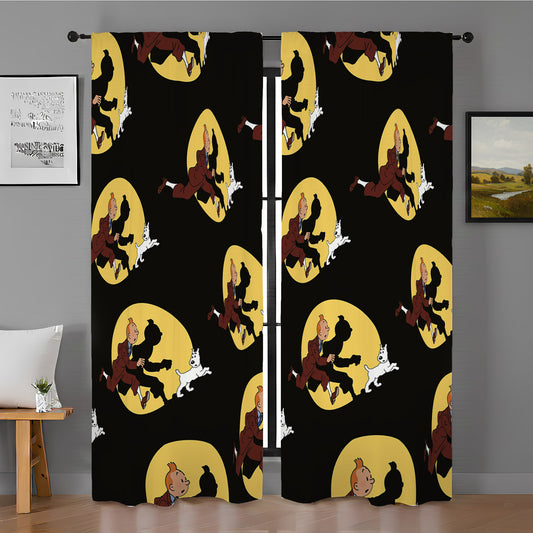 Adventure Of Tintin Running Window Curtain
