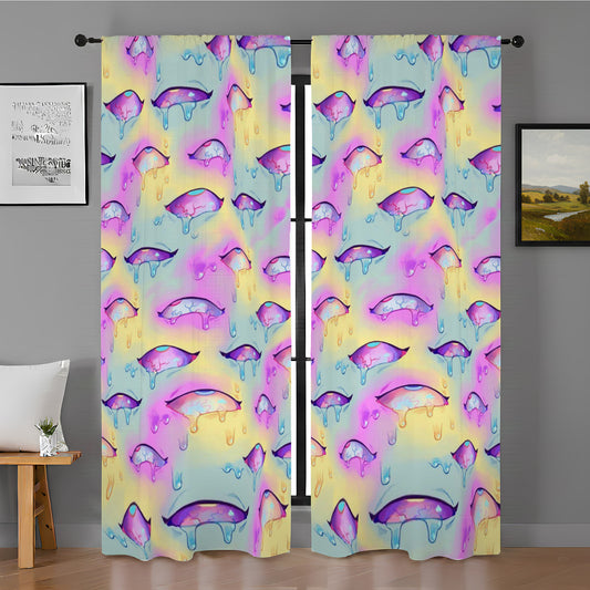 Aheago Eyes Japan America Anime Girl Window Curtain