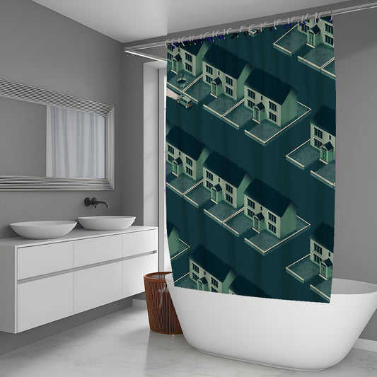 Vivarium Isometric House Shower Curtain
