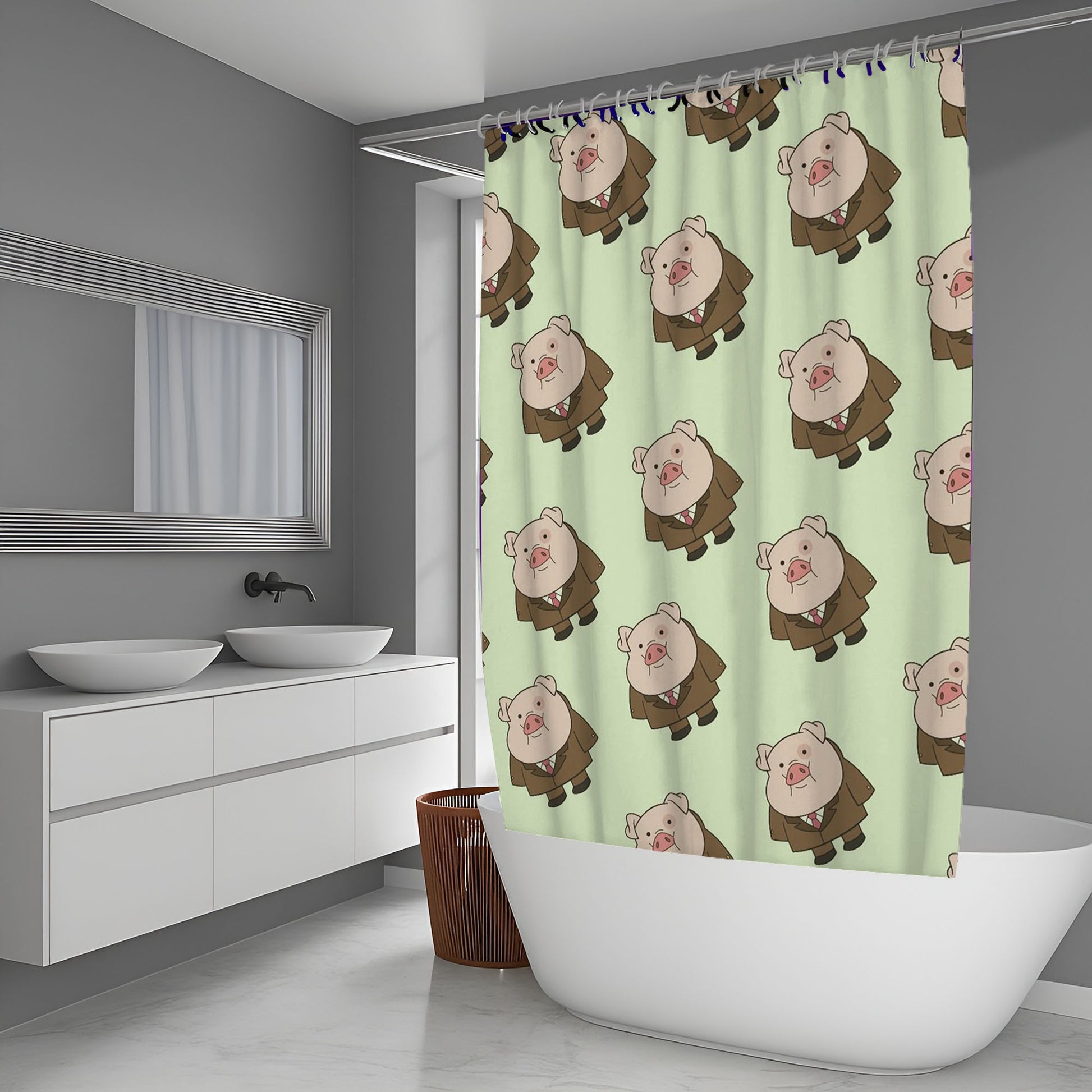 Waddles From Gravity Falls Shower Curtain