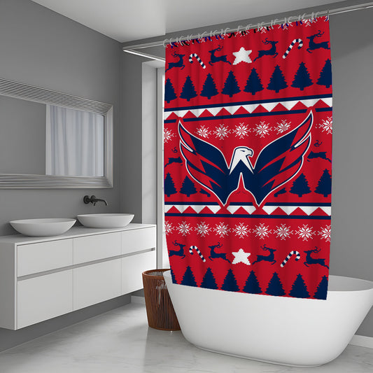Washington Capitals Christmas Pattern Shower Curtain