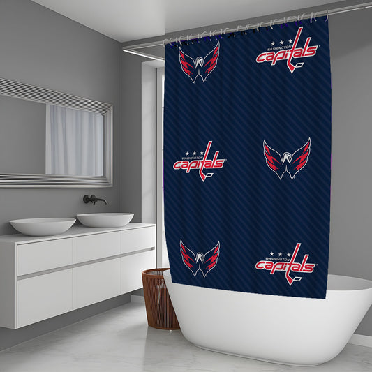 Washington Capitals Nhl Logo Lines Shower Curtain