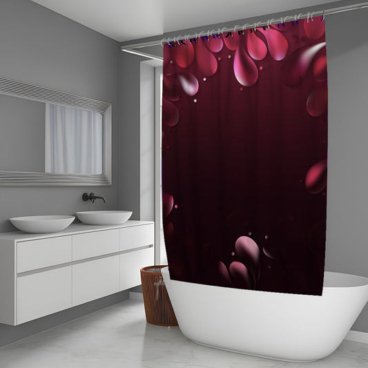 Water Drops Arc Black And Pink Shower Curtain