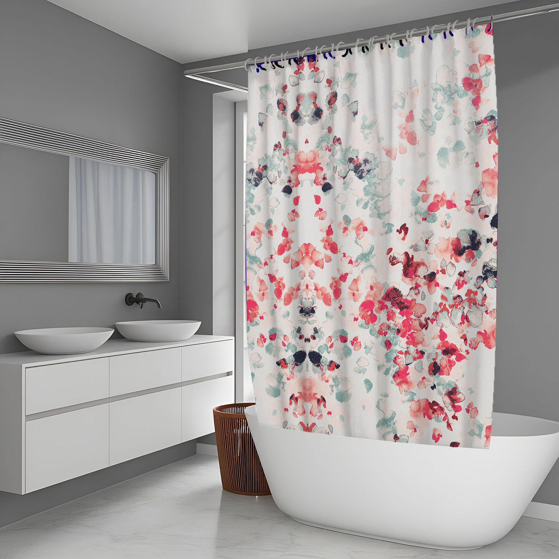 Watercolor Painting Noise Shower Curtain