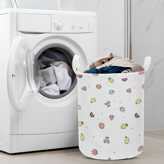 Watermelon Pear And Cerry Painting Laundry Basket
