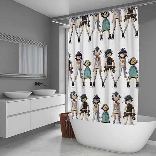 We Are Gorillaz Using Converse Shower Curtain