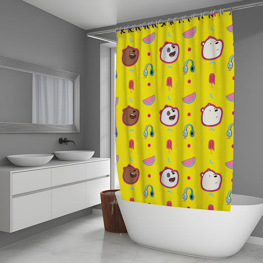 We Bare Bears Ice Crem And Music Shower Curtain