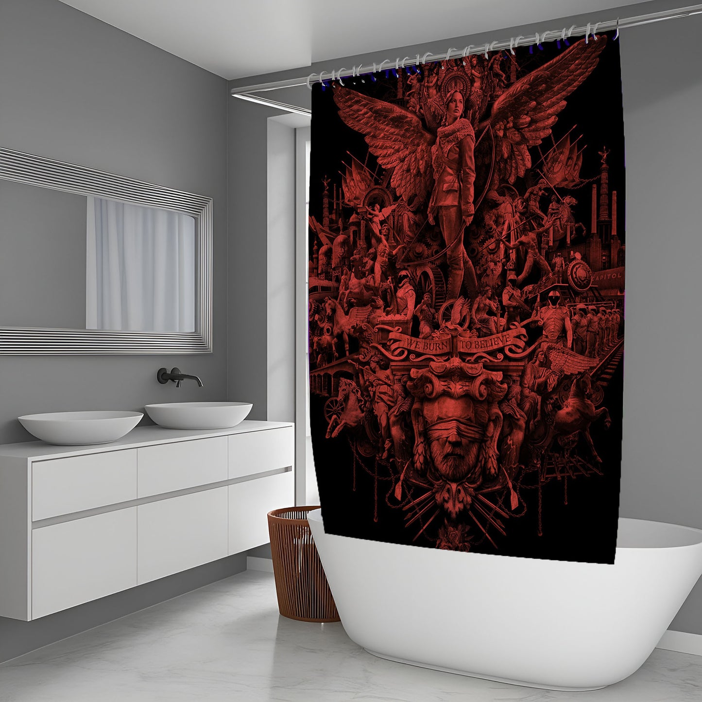 We Burn To Believe Katniss Everdeen Shower Curtain