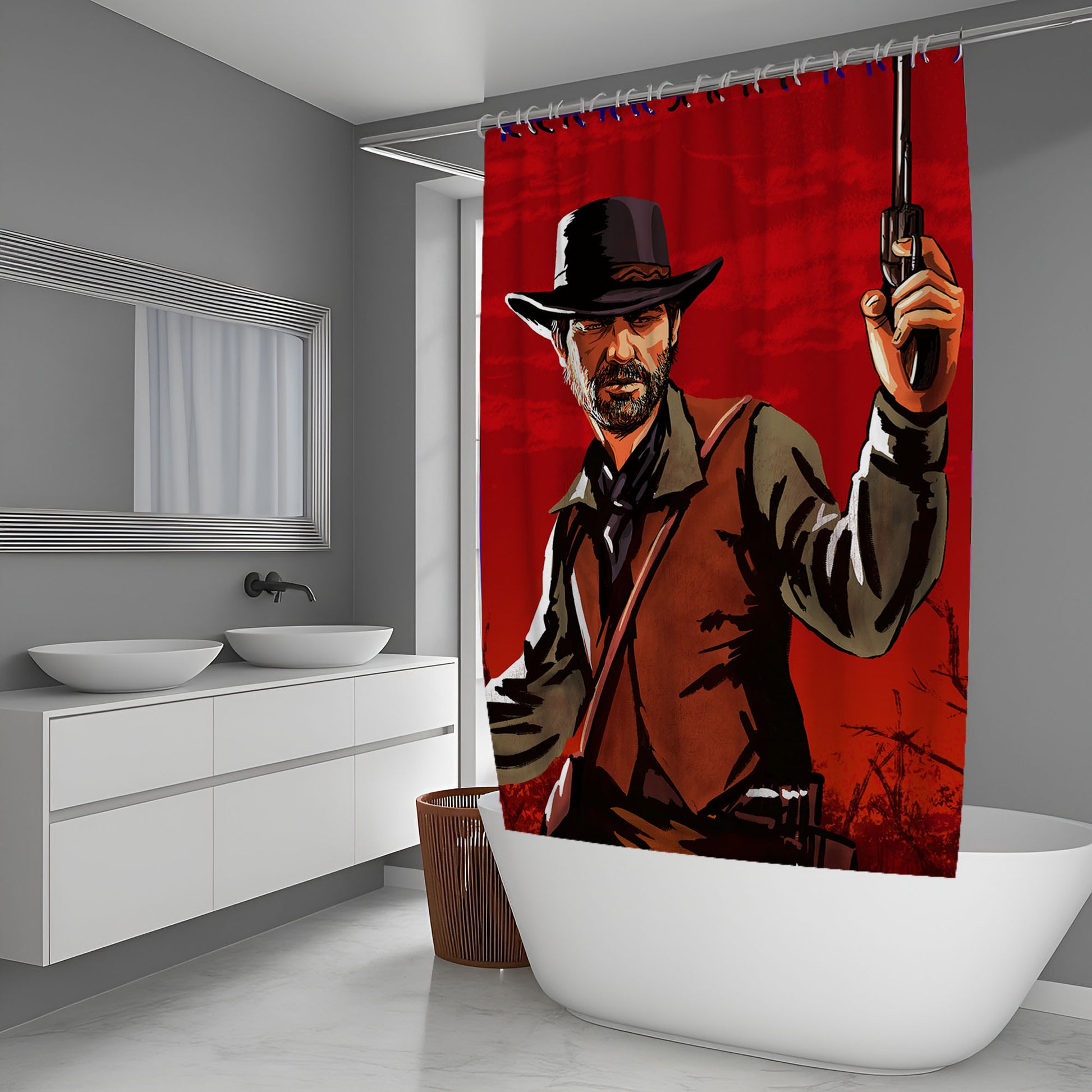 Western Red Dead Redemption Two Shower Curtain