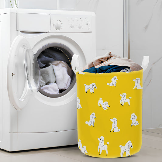White Dogs Really Cute Poses Laundry Basket