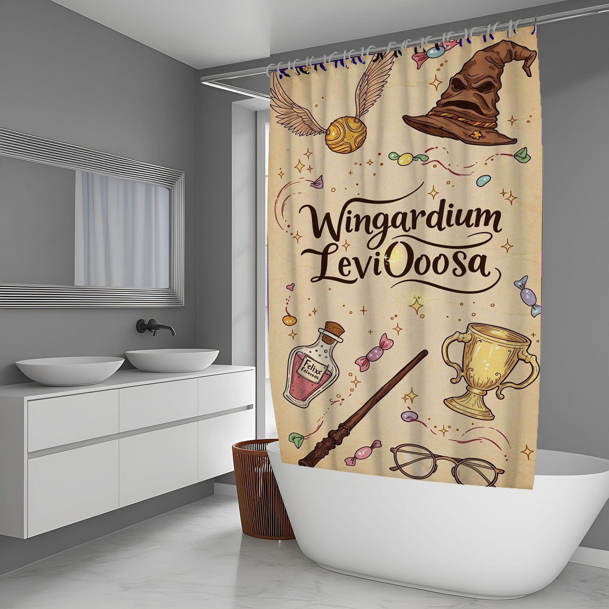 Wingardium Levioosa Shower Curtain
