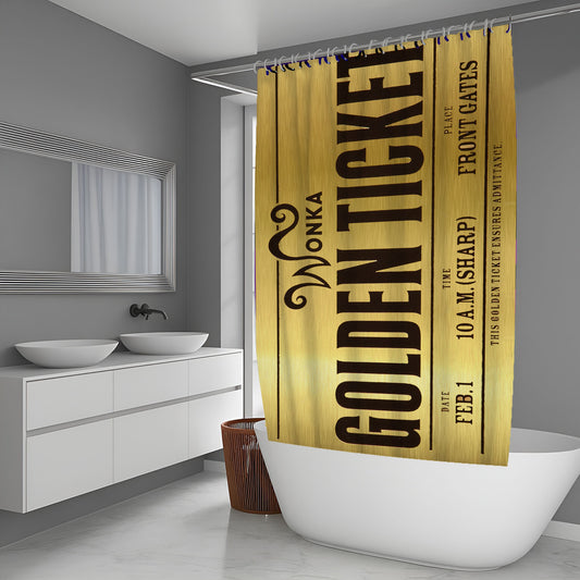Wonka Golden Ticket Shower Curtain