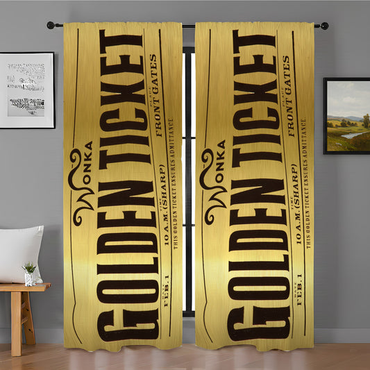 Wonka Golden Ticket Window Curtain