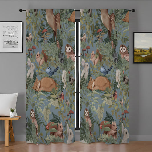 Woodlads Full Of Great Animals Window Curtain
