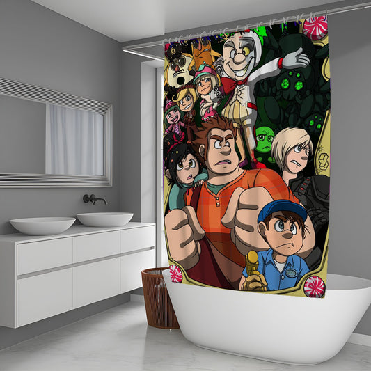 Wreck It Ralph Wallpaper Shower Curtain