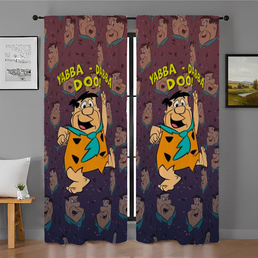 Yabba Dabba Doo The Flintstone Fred Window Curtain