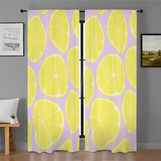 Yellow Lemon Fruit Window Curtain