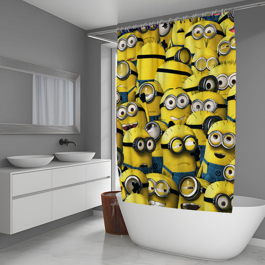 Yellow Minions Invasion Shower Curtain