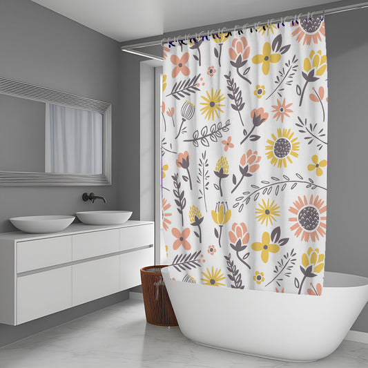 Yellow Shining Sunflower Shower Curtain