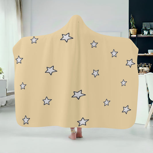Yellow Stars Simple Theme Hoodie Blanket