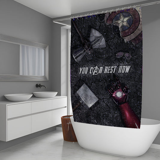 You Can Rest Now Iron Man Shower Curtain