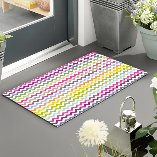 Zigzag Colorful Straight Lines Doormat
