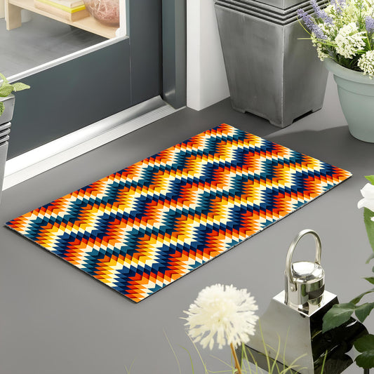 Zigzag Gradient Lines Pattern Doormat