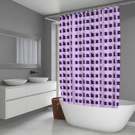 Zoinks Typography Font Pattern Shower Curtain
