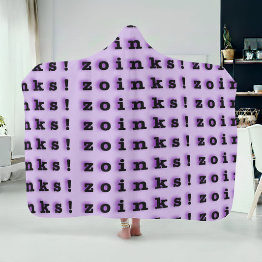 Zoinks Typography Font Pattern Hoodie Blanket